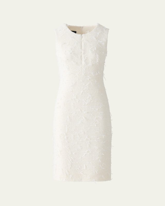 Tweed Zip Front Wool Dress